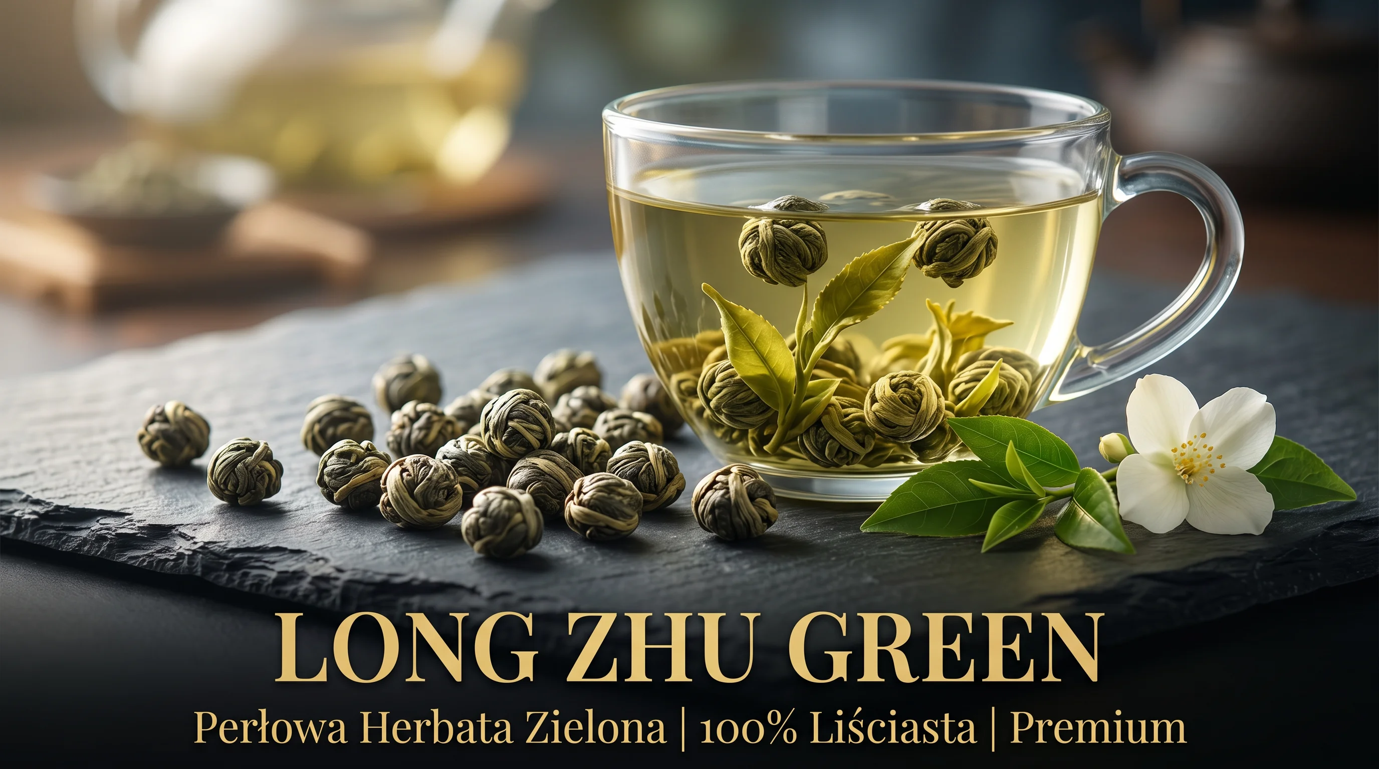Long Zhu Green – perłowa herbata zielona liściasta premium