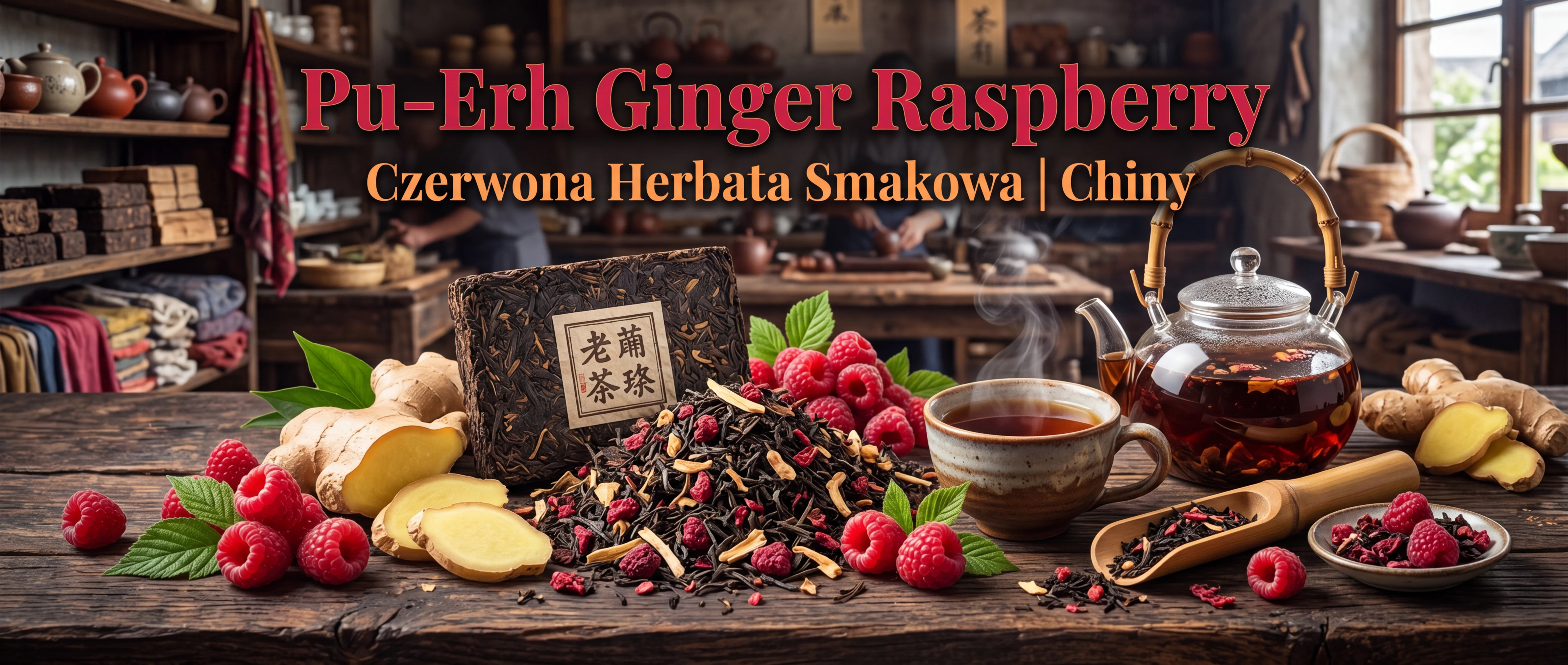 Pu-Erh Ginger Raspberry – maliny imbir energetyczna herbata premium
