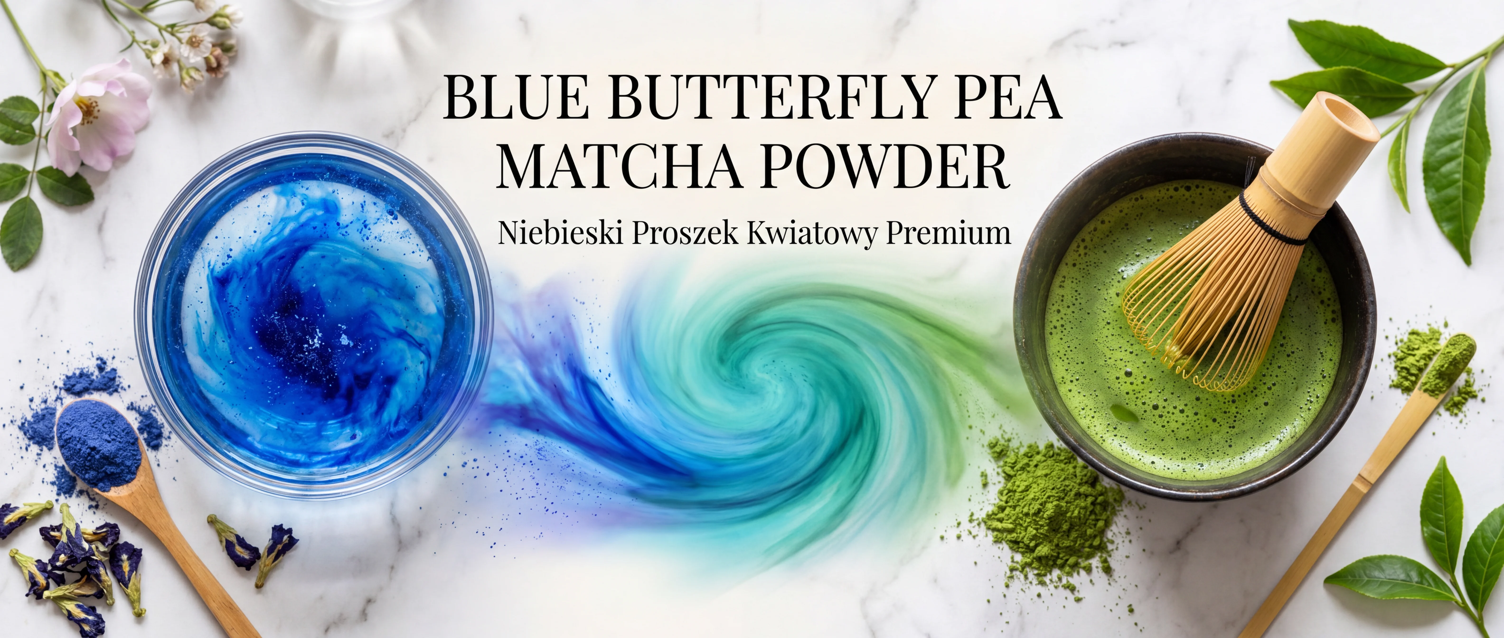 Blue Butterfly Pea Matcha Powder – niebieski i zielony proszek premium